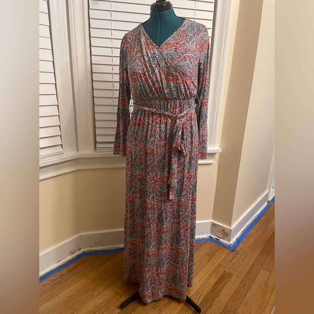 POKWAI Women's Long Sleeve Maxi Dress Casual - Bohemian
